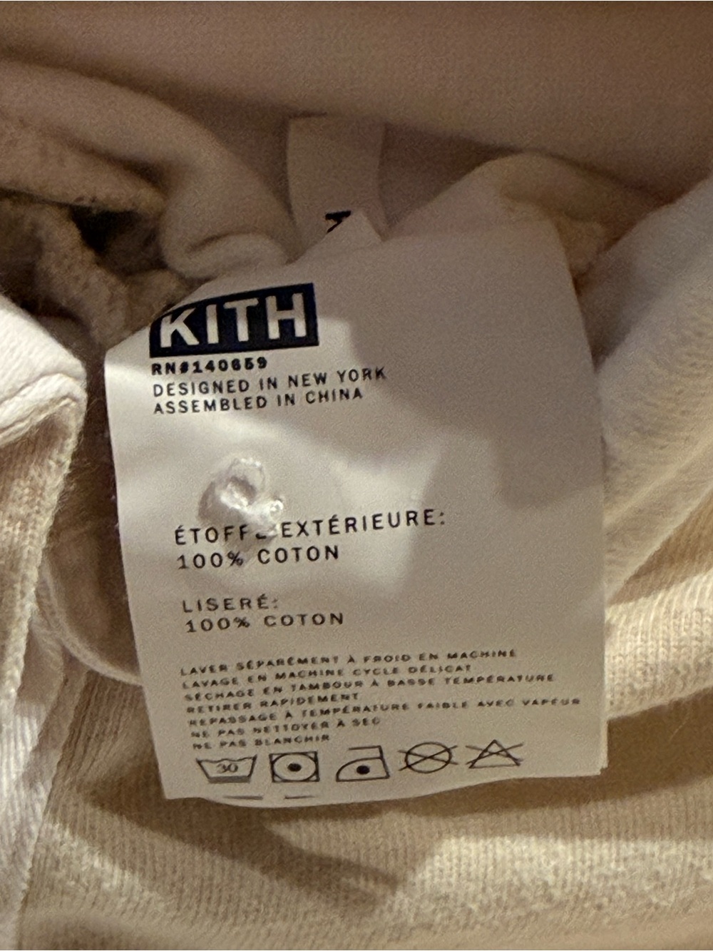Kith Rugby Polo Top in Cream & White - Picture 5 of 6